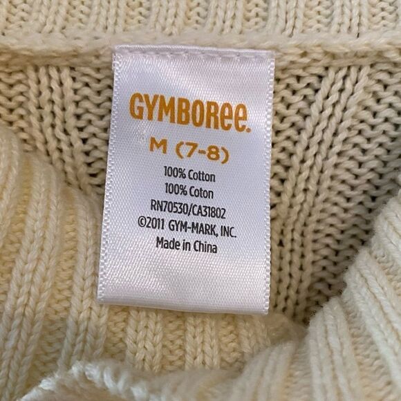 Gymboree Girls Sz 7-8 Beige Chunky Knit Collar Cape Cod Long Sleeve Sweater - Picture 5 of 6